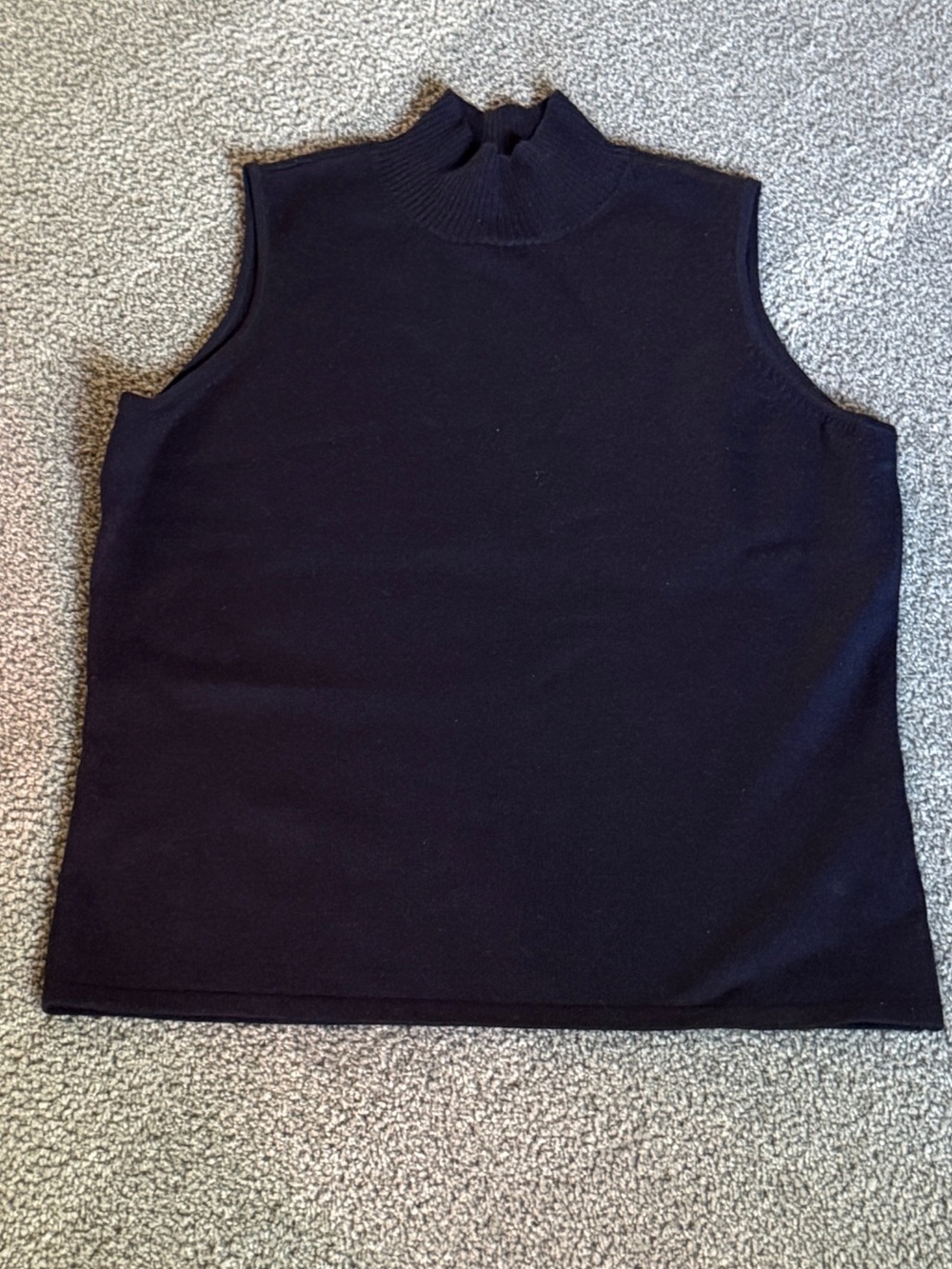 Carlisle Sleeveless Turtleneck Sweater - Vintage Wool. Black. Women’s Size M